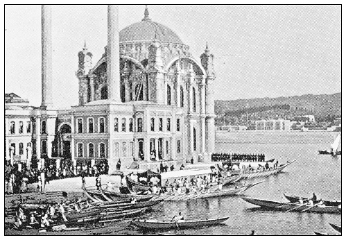 Antique travel photographs of Constantinople (Istanbul): Sultan going to pray