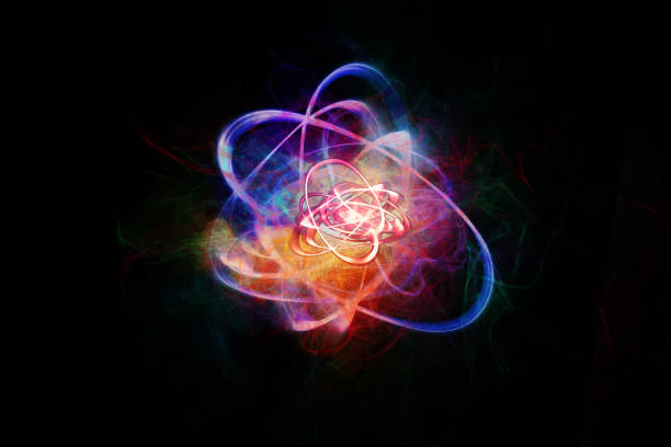 Atom, abstract scientific background stock photo