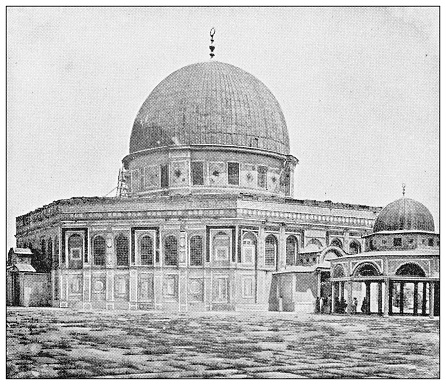Antique travel photographs of Jerusalem and surroundings: Dome of the rock
