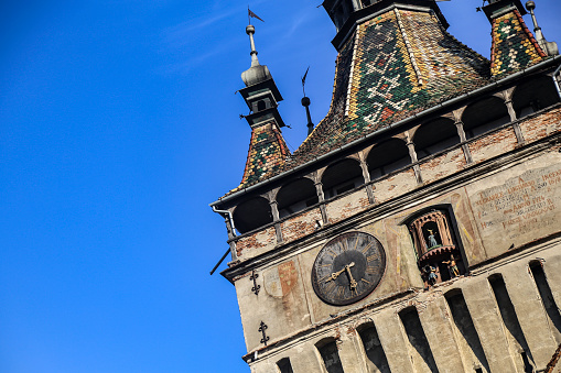 The Clock Tower (Turnul cu Ceas) in Sighisoara, Romania.