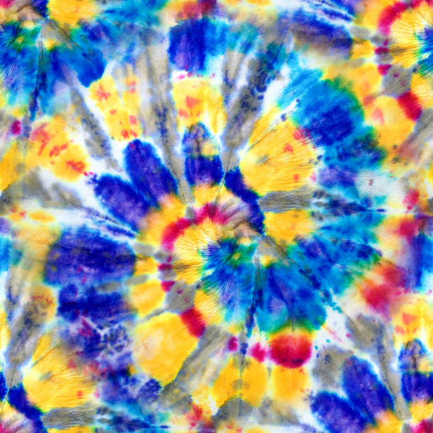 istock Vivid Seamless Ethnic Design Pattern. Tribal Texture Artwork. ,Multicolor Acrylic Painting Ethnic Design Art . Tie Dye Border Tibetan Print. Tie Dye Painting Art. 1368614935