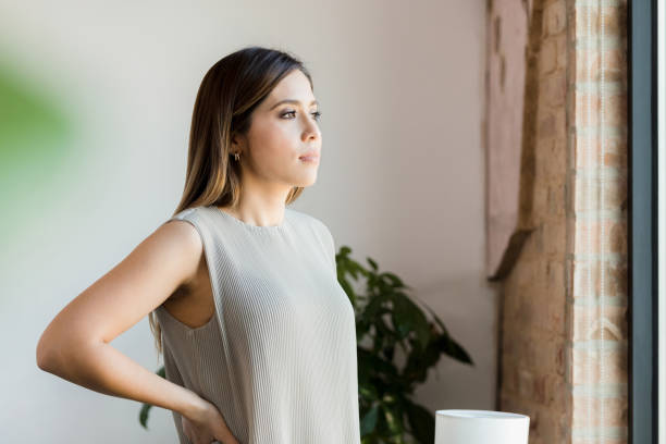 istock Serious female manager takes break from work 1368615182