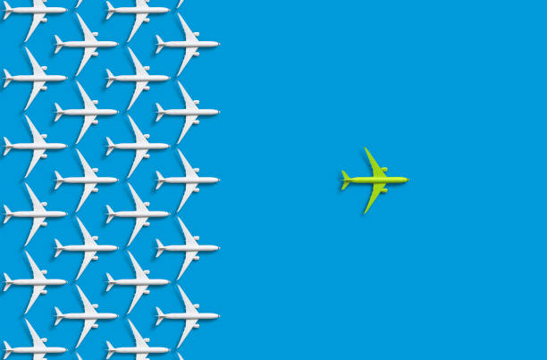 istock Passenger aircraft on blue background 1368616301