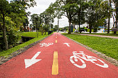 Bike lane in a green area