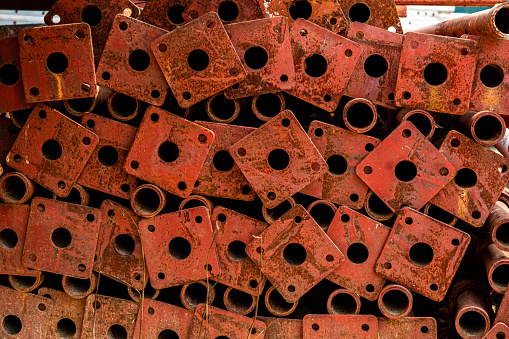 Metal scrap in a waste sorting container