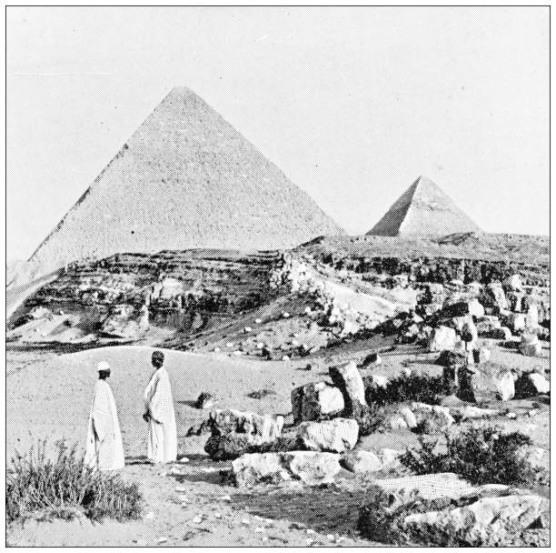 illustrations, cliparts, dessins animés et icônes de photographies de voyage antiques de l’égypte : bédouins aux pyramides - africa archaeology architecture bedouin