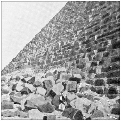 Antique travel photographs of Egypt: Pyramid of Kheops