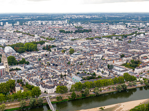 Aerial view of Tours city, Val-de-Loire