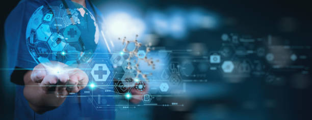 istock Medicine doctor hand working with modern computer virtual dashboard as medical network concept Health care and medical services concept with world or global form and AR interface. 1368622997