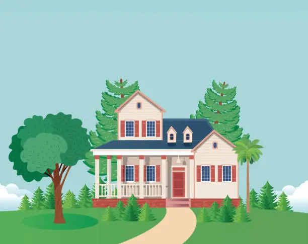 Vector illustration of American Home