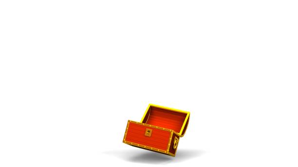 3D Isolated Treasure Chest. Gold Pirate Abundance Concept.