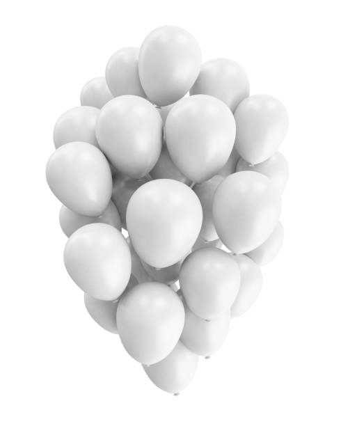 istock Group of White Balloons on white background 1368633153