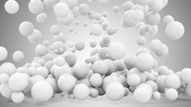 istock Heap of White Balls Falling on gradient background 1368633154