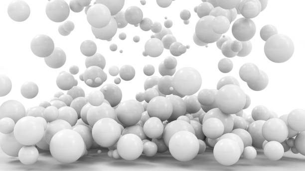 istock Heap of White Balls Falling on white background 1368633157