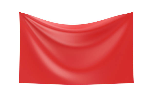 istock Blank Silk Red Cloth Fabric isolated on white background 1368633382
