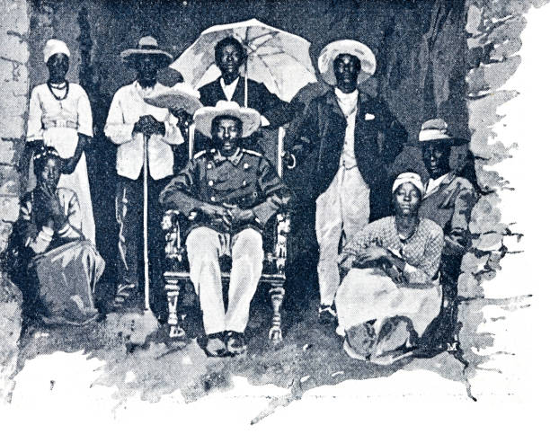 istock Samuel Mahahero with his wifes and fellows, herero tribe 1368639667