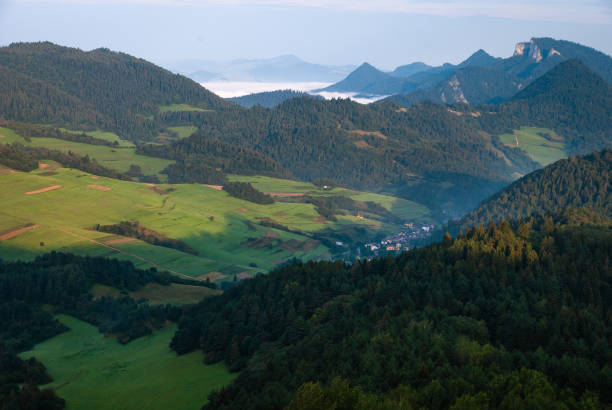 istock Mountain landscape at sunrise, Pieniny, Poland 1368642784