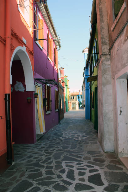 istock Side Street in Burano, Venice, Italy 1368642785