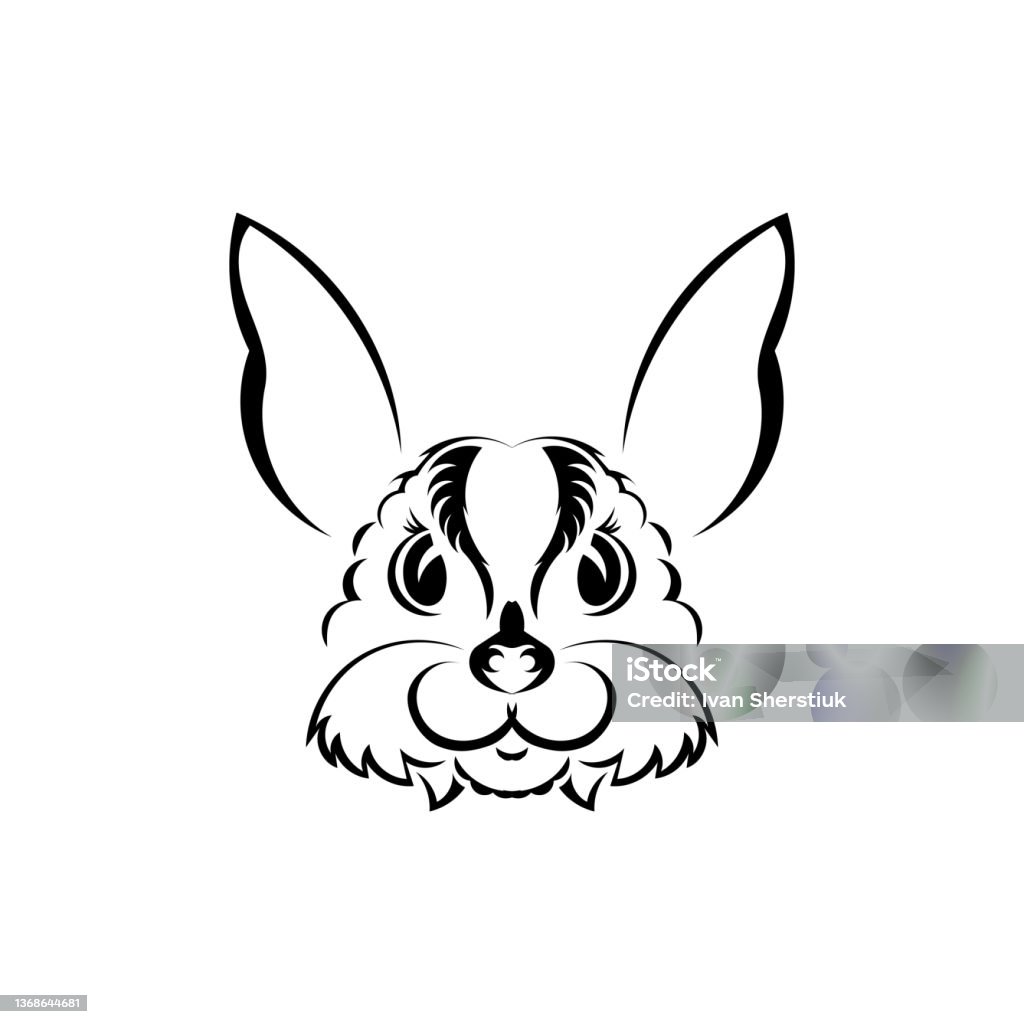Đầu Của Một Con Thỏ Theo Phong Cách Xăm Biểu Tượng Cô Lập Của Năm ...