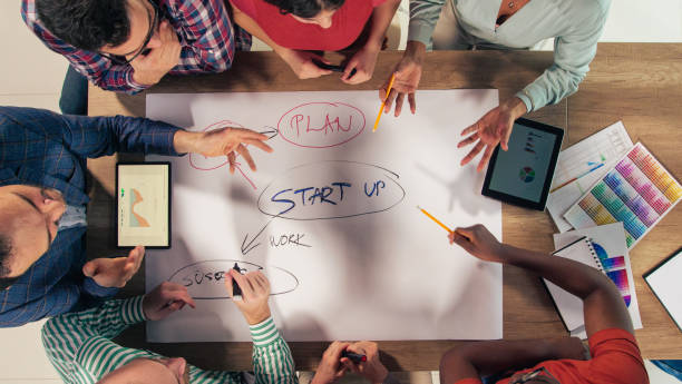 istock Business people engaging in discussion when making a start up plan 1368646237