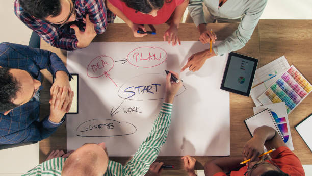istock Business partners collaborating on creating a plan for a new business 1368646258