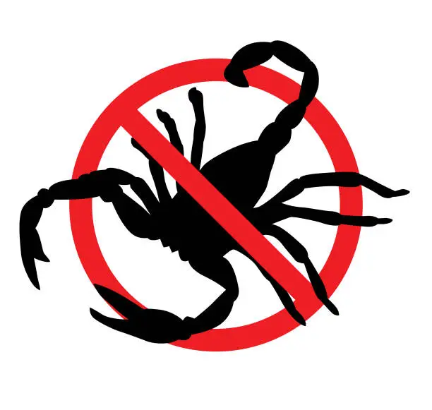 Vector illustration of No Symbol Scorpion