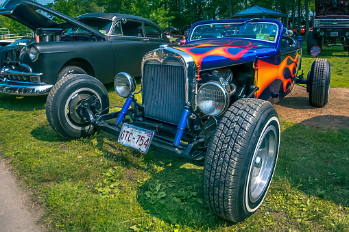 Moncton, New Brunswick, Canada - July 11, 2015 :  1931 Ford Model A roadster in Centennial Park during 2015 Atlantic Nationals, Moncton, NB, Canada.