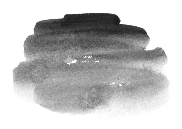 istock Gray watercolor brush strokes shape 1368651893