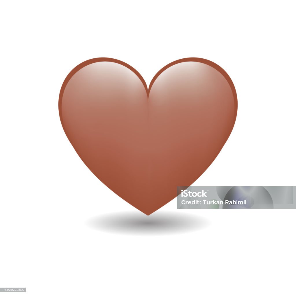 Brown Heart Love Emoji Vector Illustration Stock Illustration ...