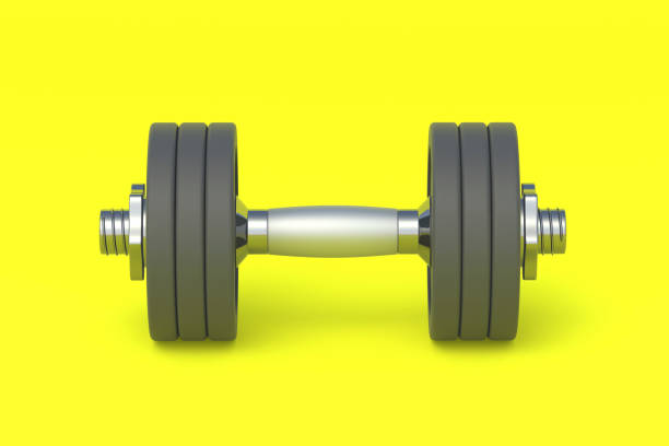 istock Dumbbell with heavy plates. Sports equipment. 3d render 1368660449