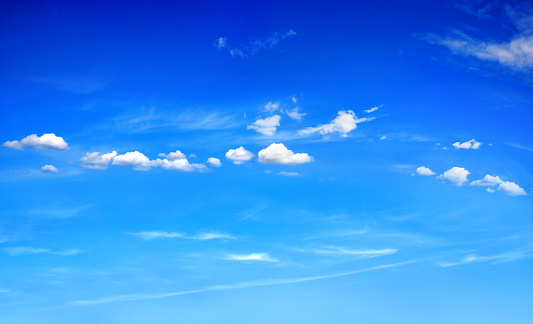 Empty blue sky with clouds for backgrounds