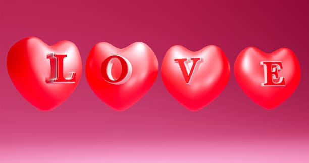 istock 3d illustration of heart and 3d love text 1368664334
