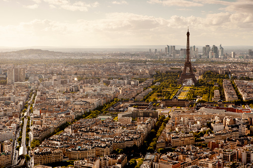 High angle view of the city in Paris, France.