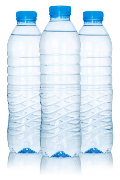 istock Water drinks in bottles isolated on white 1368666411