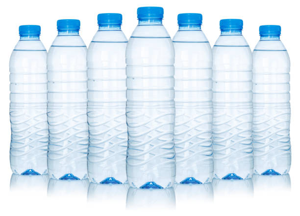 istock Water drinks in many bottles isolated on white 1368666520