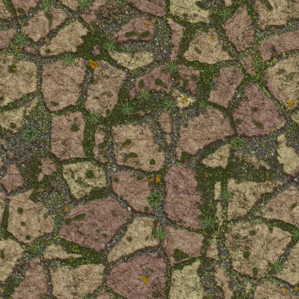 Flagstone Cobble Cobblestone Paving Stones - seamless high resolution and quality pattern tile for 2D design and 3D as background or texture for objects - ready to use.