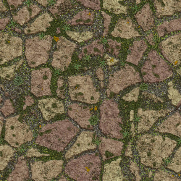 Flagstone Cobble Cobblestone Paving Stones - Seamless Tile Pattern HD - 05 stock photo