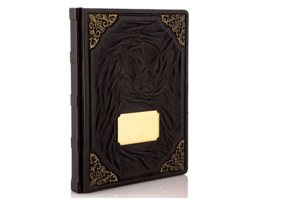 istock Leather mockup book with cover color isolated 1368673174