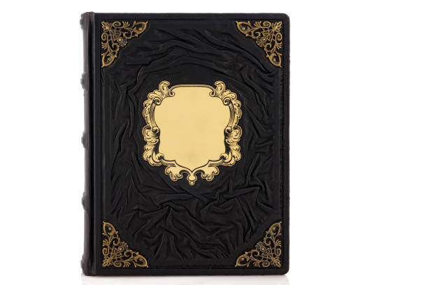 istock Leather mockup book with cover color isolated 1368673183