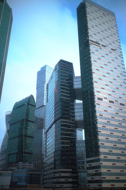 istock Looking at skyscrapers in the evening. Skyscrapers at dusk. 1368684046