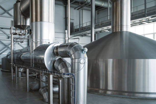 istock Large steel barrel for beer fermentation brewing 1368684648
