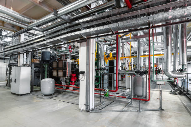 istock Industrial complex system of pipelines, valves, sensors 1368684741