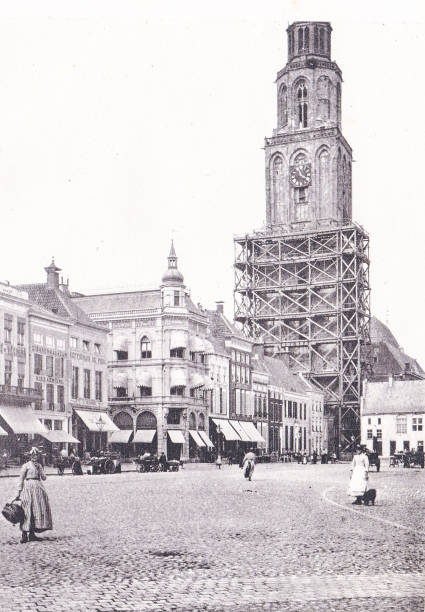 istock Groningen Market Square in the Netherlands (Holland) 1894 Antique Photo 1368687672