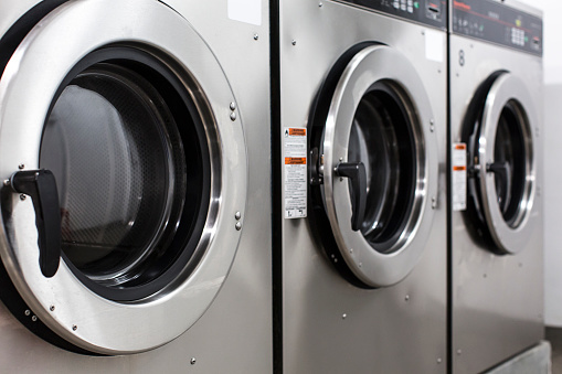 Washing machines in laundry room
