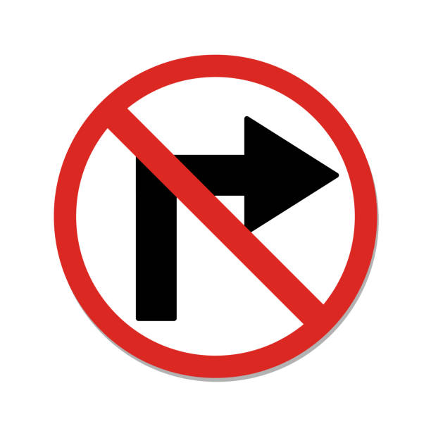 istock Vector illustration of traffic signs in flat style. Traffic is prohibited from turning right. 1368706761