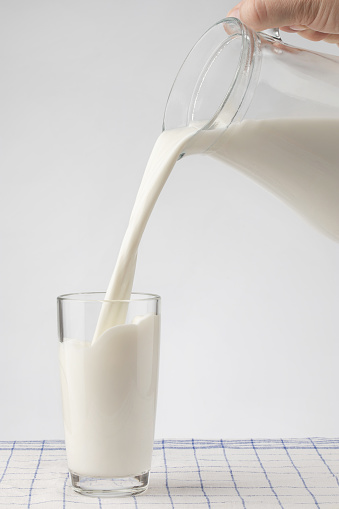 Drop in glass of milk