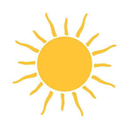 Cute Drawing Sun Doodle Cartoon graphic animation for sky weather