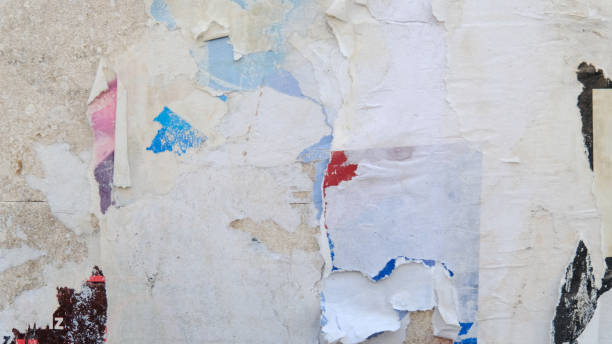 istock Torn street poster background. Weathered paper texture. 1368727609