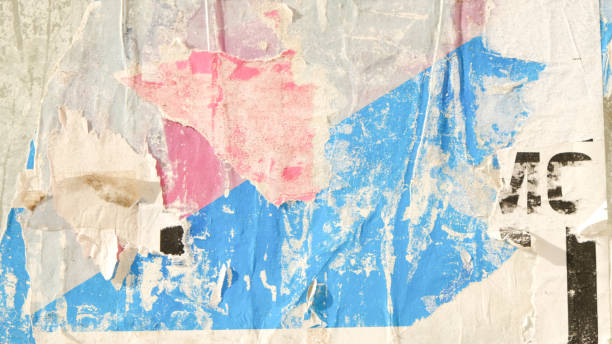 istock Torn street poster background. Weathered paper texture. 1368727620