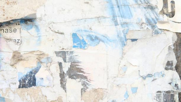 istock Torn street poster background. Weathered paper texture. 1368727622